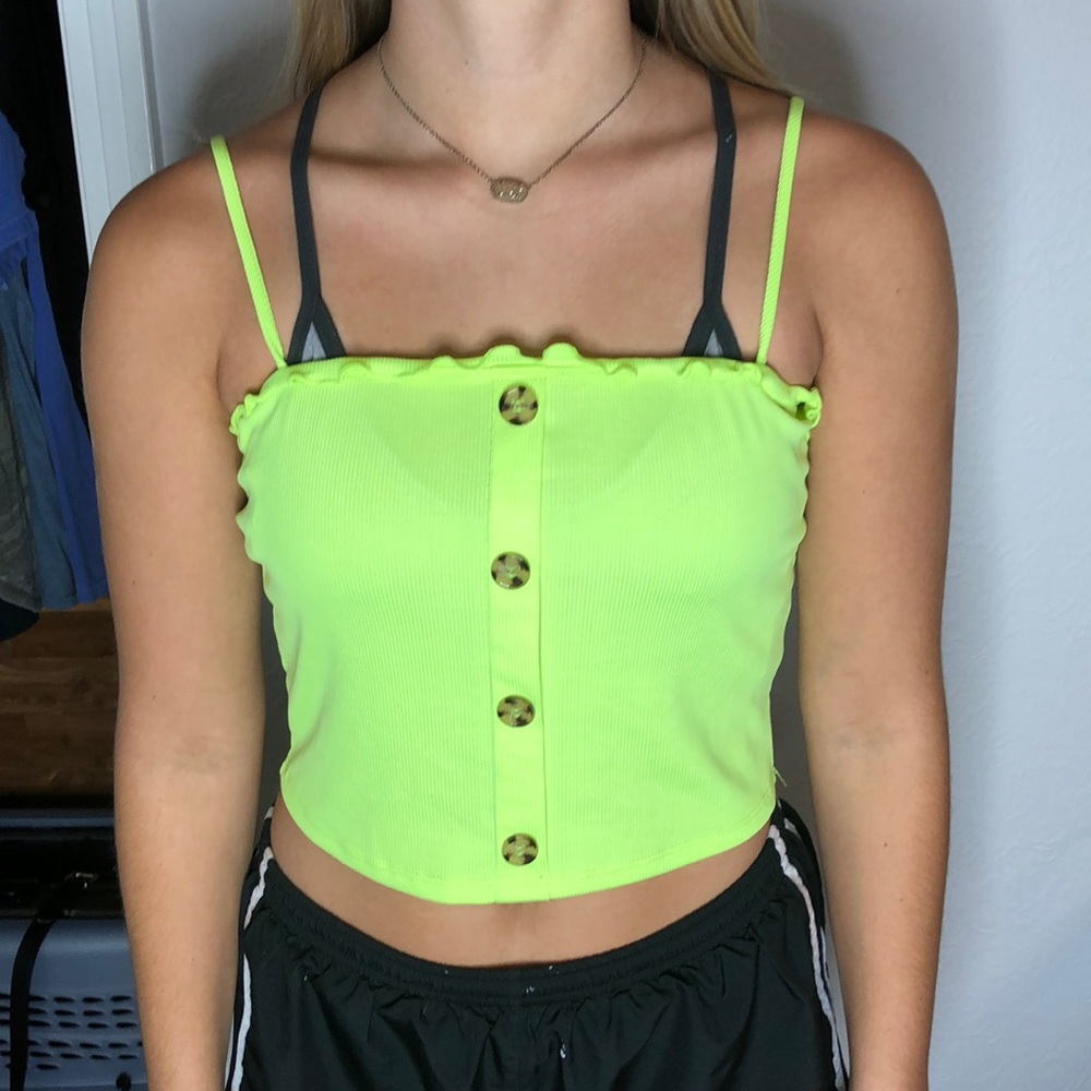 neon yellow tank top
